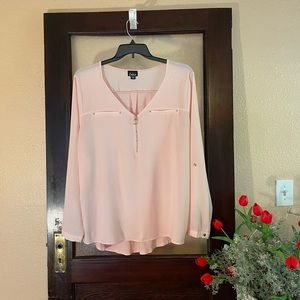 Long Sleeve Pink Blouse
